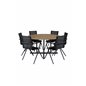 Cruz Dining Table - Black Steel / Acacia (teak look) ø140cm, Alina Dining Chair - Black Alu / Black Textilene_6