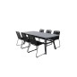Virya Dining Table - Black Alu / Grey Glass - Big Table Lindos Stacking -tuoli