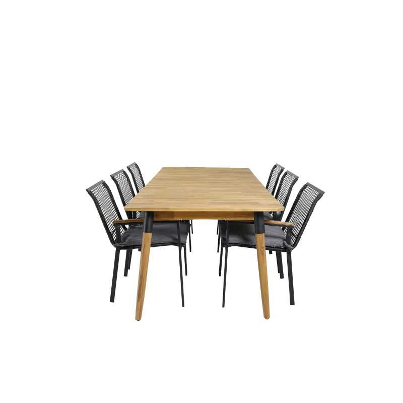 Julian Spisebord - Acasia - 210 * 100 cm, Dallas Dining Chair_6