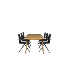 Julian Dining Table - Acasia - 210*100cm, Alina Dining Chair - Black Alu / Black Textilene_6