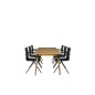 Julian Dining Table - Acasia - 210*100cm, Alina Dining Chair - Black Alu/Black Textilene