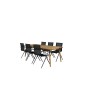 Julian Dining Table - Acasia - 210*100cm, Alina Dining Chair - Black Alu/Black Textilene