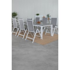 Albany Table - 224/324 - White/GreyAlbany Light 5-pos white alu / Grey Textilene_6