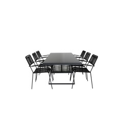 Dallas Dining Table+Lindos Armchair - Black Alu / Black Rope_6