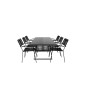 Dallas Dining Table+Lindos Armchair: Black Alu / Black Rope