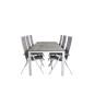 Llama Dining Table 205*100 - Valkoinen alu / Harmaa HPL, Albany Light 5-pos valkoinen alu / Harmaa tekstiili