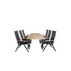 Panama Table 152/210 - Black/Teak, Panama Light 5-pos Chair Black / Black and teak_6