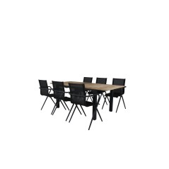 Panama Table 152/210 - Black/Teak, Alina Dining Chair - Black Alu / Black Textilene_6