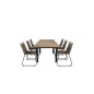 Mexiko Tabell 160/240 * 90 - Svart / teak, Lindos Stapelbar stol - Svart Aluminium / Latte Rep_6