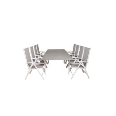 Levels Table 160/240 - White/GreyBreak 5:pos Chair - White/Grey_8