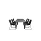 Albany Bord - 152/210 - Sort / Grå + Lindos Staple Chair - Sort Alu / Sort rep_6