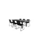 Albany Tabell - 152/210 - Svart / Grå + Lindos Stapelbar stol - Svart Aluminium / Svart Rep_6