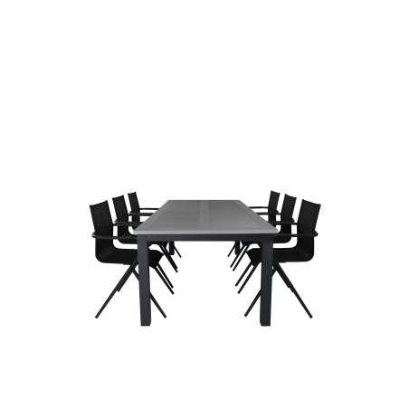 Albany Table - 224/324 - Black/Grey, Alina Dining Chair - Black Alu / Black Textilene_6