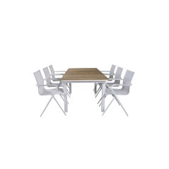 Mexico Table 180/240 - White/Teak, Alina Dining Chair - white Alu / White Textilene_6
