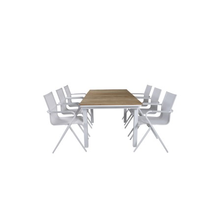 Mexico Table 180/240 - White/Teak, Alina Dining Chair - white Alu / White Textilene_6