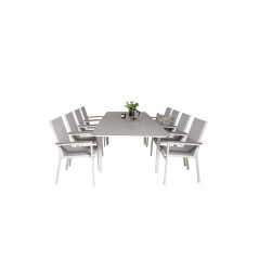 Levels Table 160/240 - White/GreyParma Chair - White/Grey_8