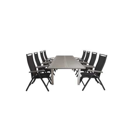 Albany Table - 224/324 - White/GreyAlbany 5:pos Chair - Black/Black_8