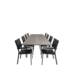 Albany Table - 224/324 - White/GreyLevels Chair (stackable) - Black Alu / Black Aintwood_8