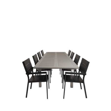Albany Table - 224/324 - White/GreyLevels Chair (stackable) - Black Alu / Black Aintwood_8