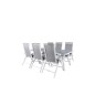 Virya Dining Table - White Alu / Grey Glass - Big Table Albany 5: Pos Chair - White/Grey_6
