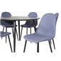 Dipp Dining Table - 115cm - Black Veneer / All black legs , Polar Dining Chair - Black Legs - Blue Fabric_6