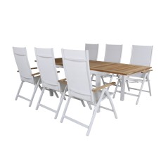 Panama Table 160/240 - White/Teak, Panama Light 5-pos Chair White / white_6