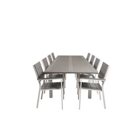 Albany Table - 224/324 - White/GreyLevels Chair (stackable) - White Alu / Grey Aintwood_8