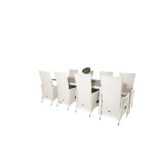 Albany Table - 160/240 - White/GreyPadova Chair (Recliner) - White/Grey_8
