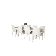 Albany Table - 160/240 - White/GreyAnna Chair - White_8