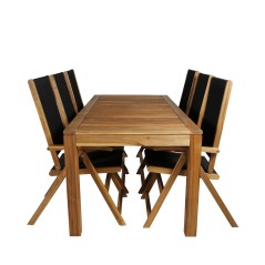 Peter Dining Table - 200*90*H76 - Acacia, Little John foldable Chair - Rope / Acacia_6