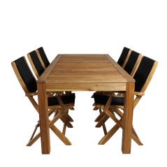 Peter Dining Table - 200*90*H76 - Acacia, Peter foldable chair - rope / Acacia_6