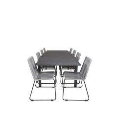 Marbella Table 160/240 - Black/Black, Lindos Chair - Black/Grey_8