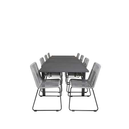 Marbella Table 160/240 - Black/Black, Lindos Chair - Black/Grey_8