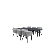 Marbella-pöytä 160/240 - Musta/musta, Virya Dining Tuoli K Alu / Grey Cushion