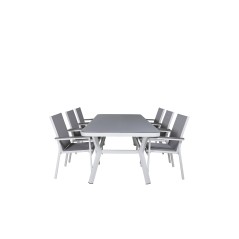 Virya Dining Table - White Alu / Grey Glass Valkoinen/Grey_6