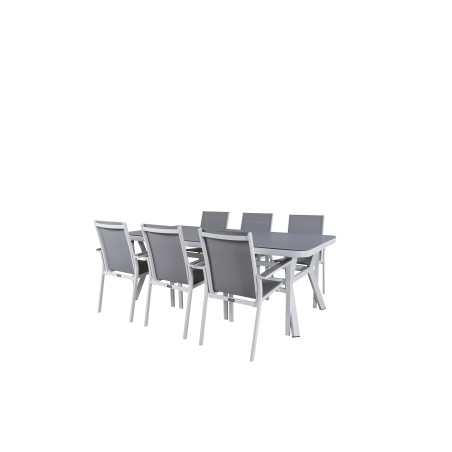 Virya Dining Table - White Alu / Grey Glass Valkoinen/Grey_6