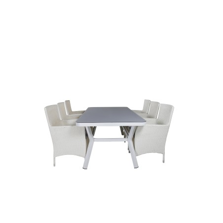 Virya Dining Table - White Alu / Grey Glass - Big Table+Malin Carmstol