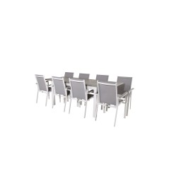 Albany Table - 160/240 - White/GreyParma Chair - White/Grey_8