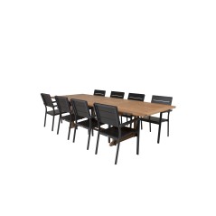 Kenya Dining Table 195/295*110*H75 - Teak, Levels Chair - Black Alu/Black Aintwood_8