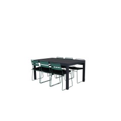 Marbella Table 160/240 - Black/Black, Lina Dining Chair - Green_6