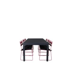 Marbella Table 160/240 - Black/Black, Lina Dining Chair - Pink_6