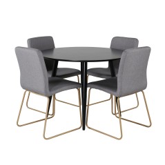 Panama Table 160/240 - Black/Teak, Panama 5:pos Chair - Black/Black_8