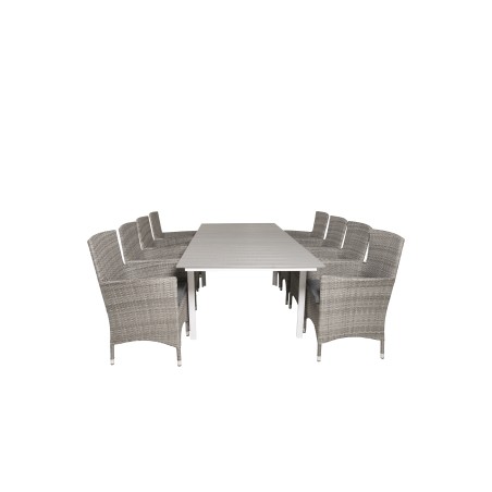 Levels Table 160/240 - White/GreyMalin Armchair - Grey/Grey_8