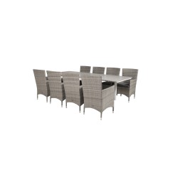 Levels Table 160/240 - White/GreyMalin Armchair - Grey/Grey_8