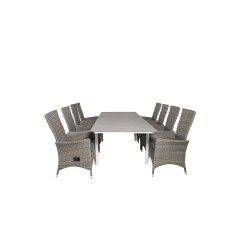 Levels Table 160/240 - White/GreyPadova Chair (Recliner) - Grey/Grey_8