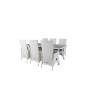 Virya Dining Table - White Alu / Grey Glass - Big Table Padova -tuoli