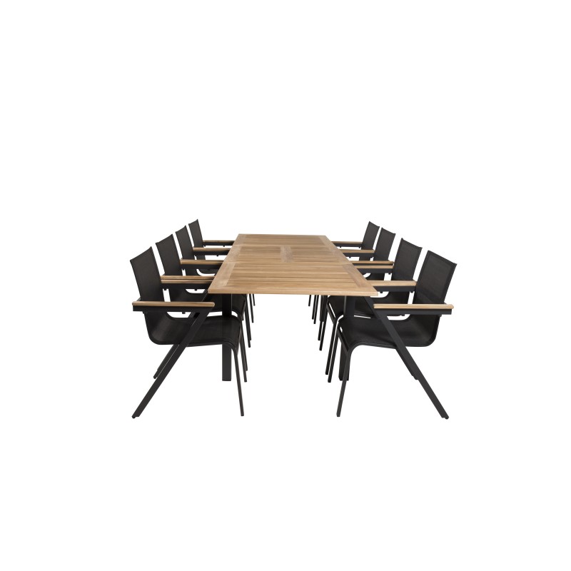 Panama Table 160/240 - Musta/Teak, Meksikon tuoli - Musta/Teak_8