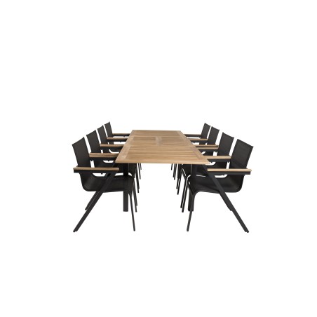 Panama Table 160/240 - Black/Teak, Mexico Chair - Black/Teak_8