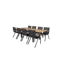 Panama Table 160/240 - Black/Teak, Mexico Chair - Black/Teak_8