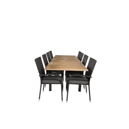 Panama Table 160/240 - Black/Teak, Anna Chair - Black_8